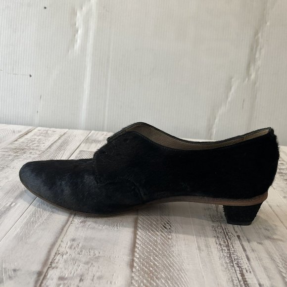 Marsell Black Pony Hair & Leather Oxford Loafers Pointed Toe - Picture 6 of 8